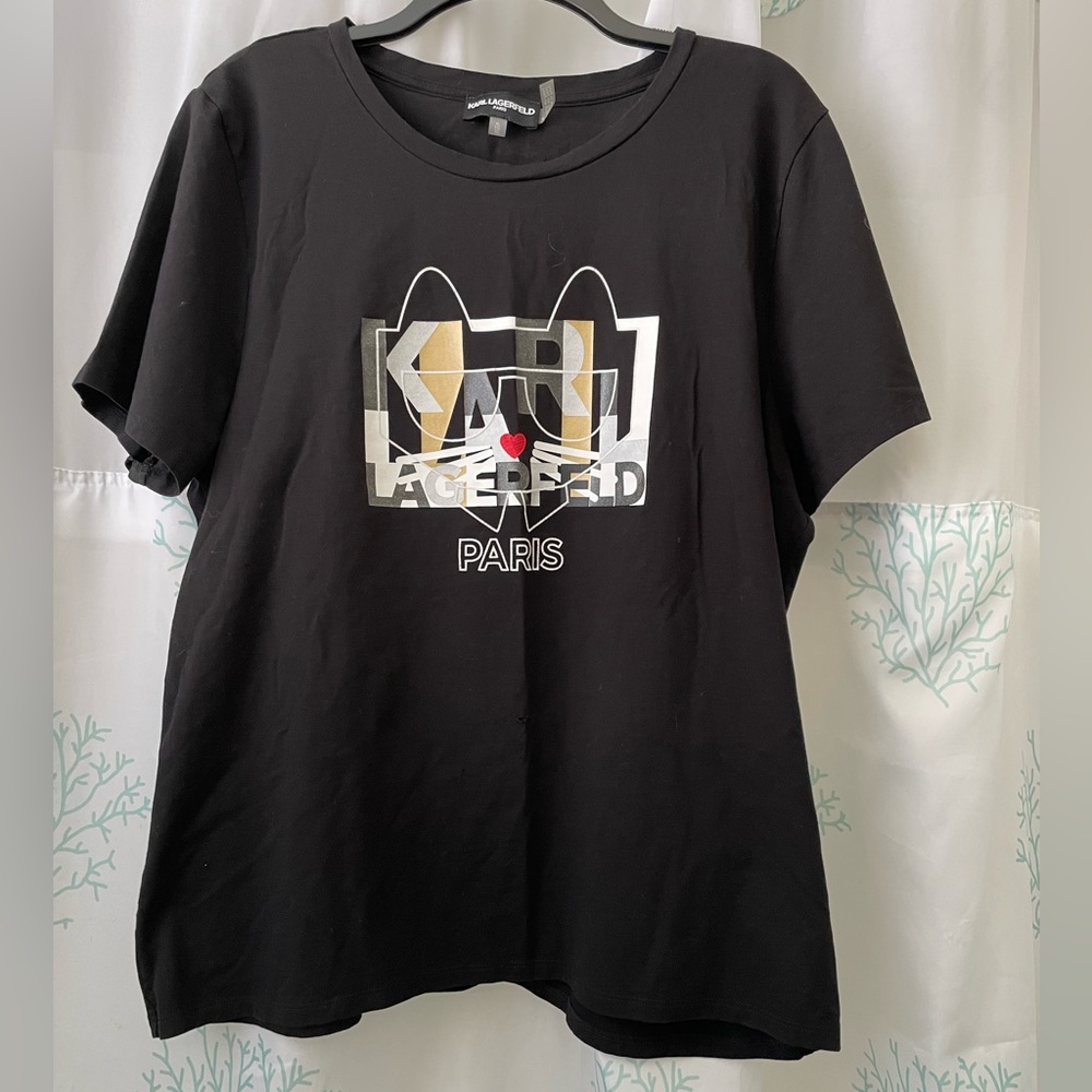 Karl Lagerfeld Black Tee - Signature Detail
